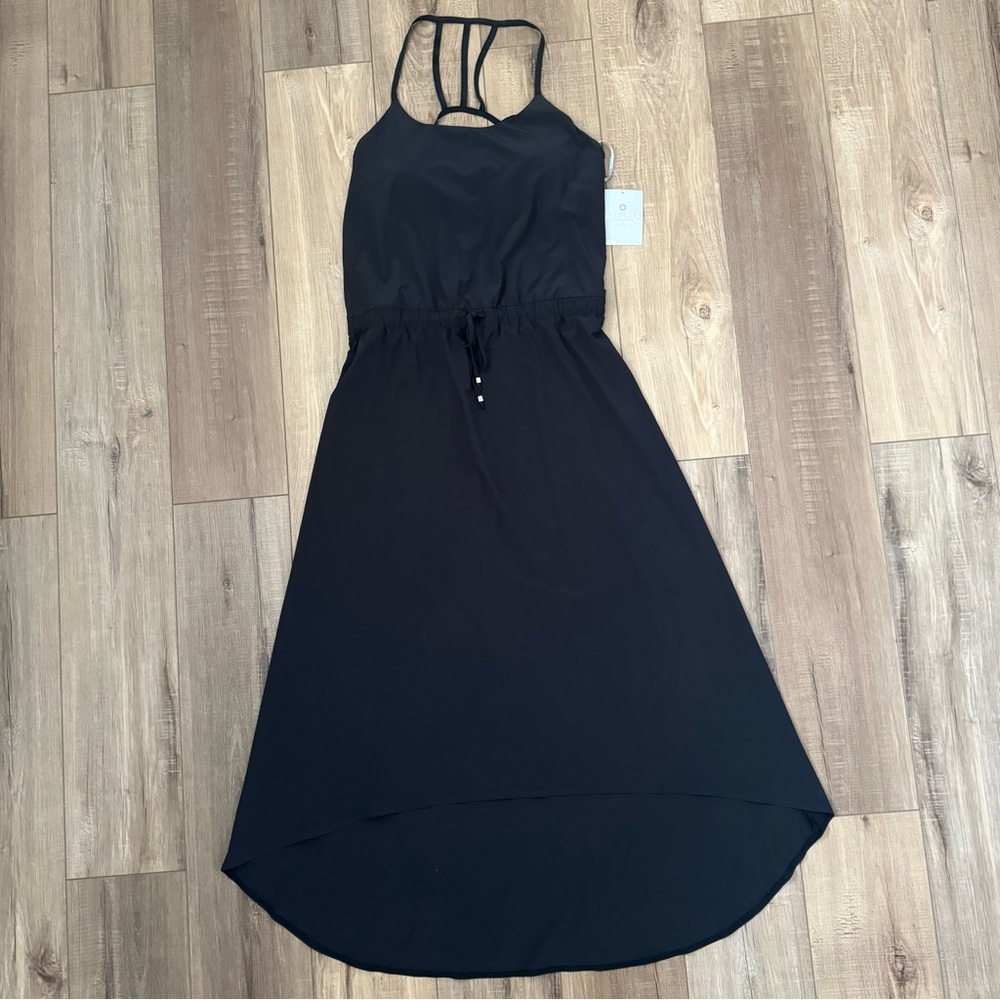 Athleta black high low novella dress
